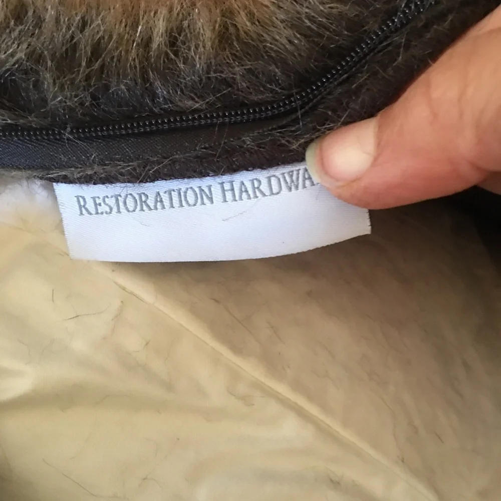 Restoration Hardware Wolf Ultra Luxe fur pillows